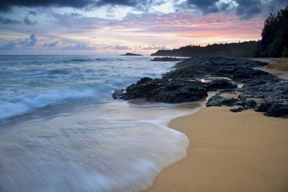 Picture of USA, HAWAII, KAUAI SECRET BEACH AT DAWN