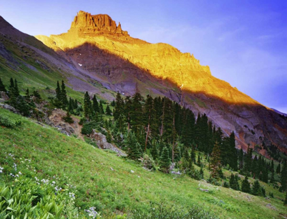 Picture of USA, COLORADO SUNSET ON YANKEE BOY BASIN