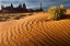 Picture of UTAH, MONUMENT VALLEY SAND DUNES WITH TOTEM POLE