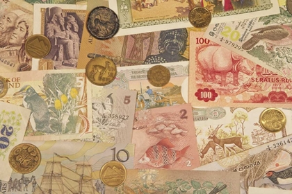 Picture of COINS AND PAPER MONEY FROM VARIOUS COUNTRIES
