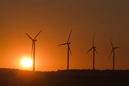 Picture of CANADA, SOMERSET WIND TURBINES AT SUNSET