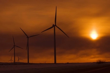 Picture of CANADA, SOMERSET WIND TURBINES AT SUNSET