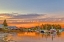 Picture of ME, ACADIA BOATS REST IN HARBOR AT SUNSET