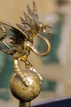 Picture of ITALY, VENICE BRASS DRAGON ON A GONDOLA