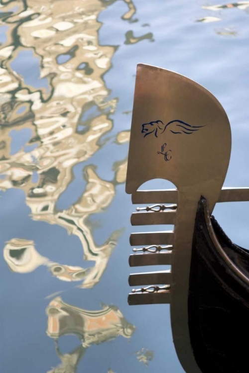 Picture of ITALY, VENICE GONDOLA BOW AND WATER REFLECTION