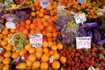 Picture of ITALY, VENICE FRESH FRUIT FOR SALE IN A MARKET