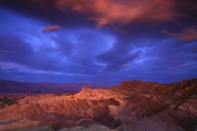 Picture of CA, DEATH VALLEY NP SUNRISE AT ZABRISKIE POINT