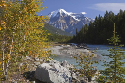 Picture of CANADA, BC, LANDSCAPE OF MT ROBSON AND STREAM