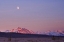 Picture of CANADA, BC, MOONRISE OVER MOUNTAINS AT SUNSET