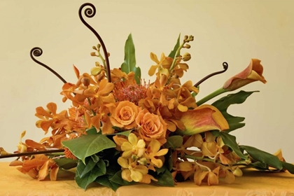 Picture of CLOSE-UP OF COLORFUL FLOWER ARRANGEMENT ON TABLE