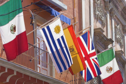 Picture of MEXICO, GUANAJUATO FLAGS DISPLAYED FROM BALCONY