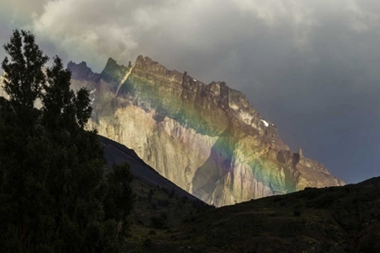 Picture of CHILE, PATAGONIA GREEN RAINBOW AND MOUNTAIN
