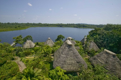 Picture of ECUADOR, NAPO WILDLIFE CENTER HUTS AND LAKE