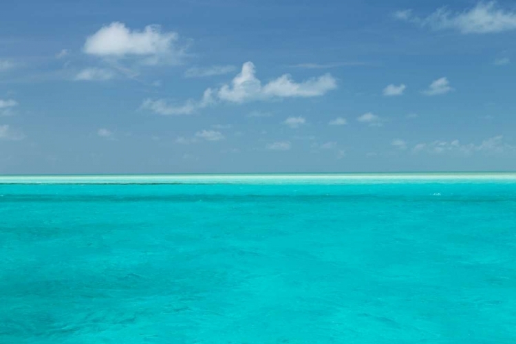 Picture of BAHAMAS, EXUMA ISLAND SEASCAPE OF AQUA OCEAN