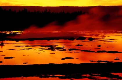 Picture of WY, YELLOWSTONE VAPOR FLOWS FROM GRAND GEYSER