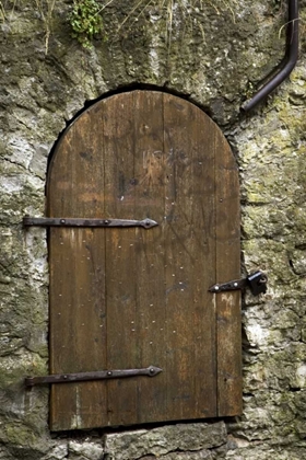 Picture of ESTONIA, TALLINN OLD WOODEN DOOR IN STONE WALL