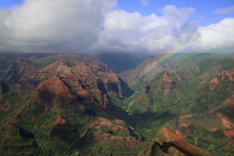 Picture of HAWAII, KAUAI RAINBOW OVER WAIMEA CANYON