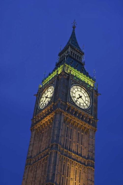 Picture of GREAT BRITAIN, LONDON CLOCK TOWER AT DUSK