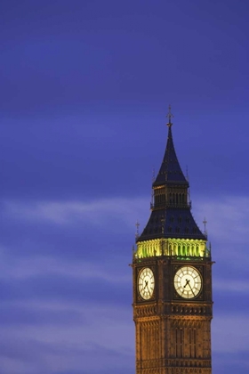 Picture of GREAT BRITAIN, LONDON CLOCK TOWER AT DUSK