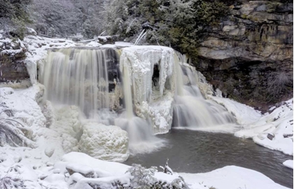 Picture of WEST VIRGINIA WATERFALL IN WINTER LANDSCAPE