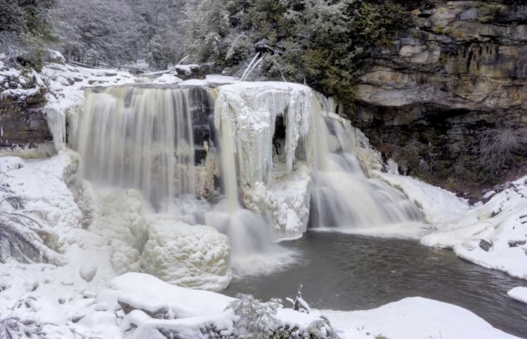 Picture of WEST VIRGINIA WATERFALL IN WINTER LANDSCAPE