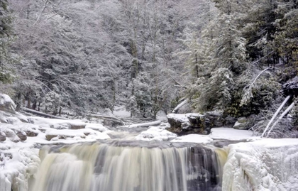 Picture of WEST VIRGINIA WATERFALL IN WINTER LANDSCAPE