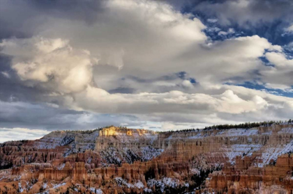 Picture of UTAH, BRYCE CANYON SNOW ON AUTUMN LANDSCAPE