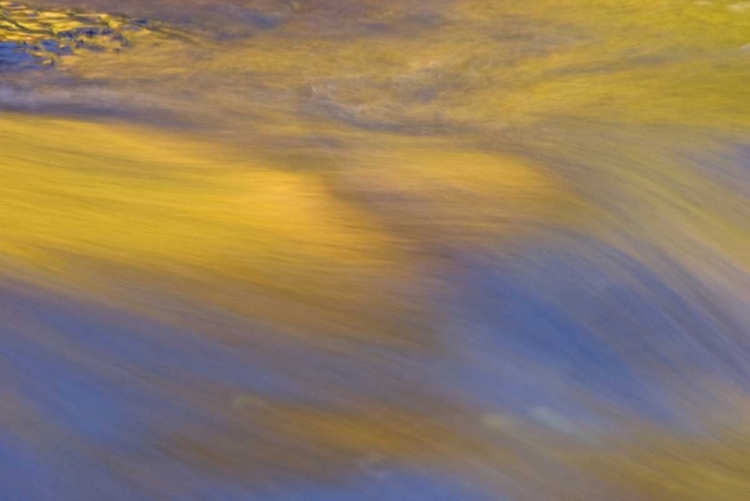 Picture of NY, INLET AUTUMN REFLECTION ON FLOWING WATER