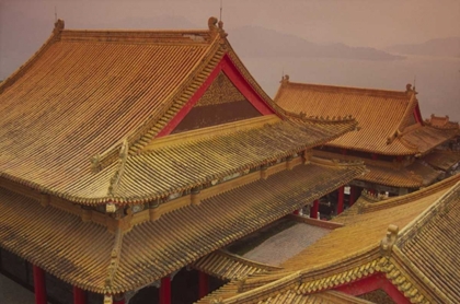 Picture of TAIWAN, WENWU TEMPLE ROOFTOPS WITH SUN MOON LAKE