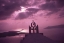 Picture of GREECE, SANTORINI ISLAND, CHURCH STEEPLE AT NIGHT