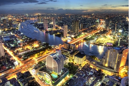 Picture of CITYSCAPE AT DUSK, BANGKOK, THAILAND
