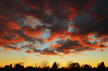 Picture of CANADA, MANITOBA, WINNIPEG CLOUDS AT SUNSET