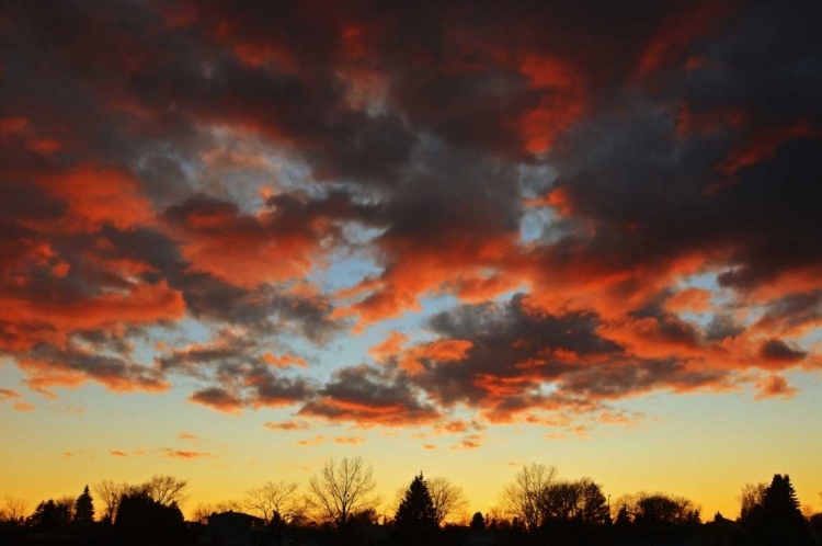 Picture of CANADA, MANITOBA, WINNIPEG CLOUDS AT SUNSET