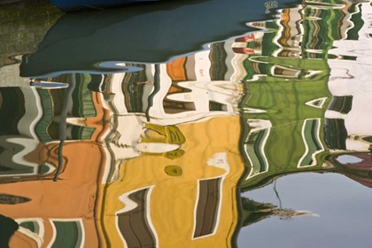 Picture of ITALY, BURANO HOUSES REFLECTING ON CANAL