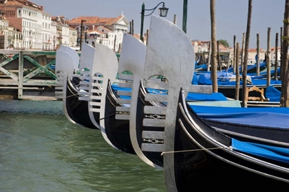 Picture of ITALY, VENICE PROWS OF A ROW OF GONDOLAS