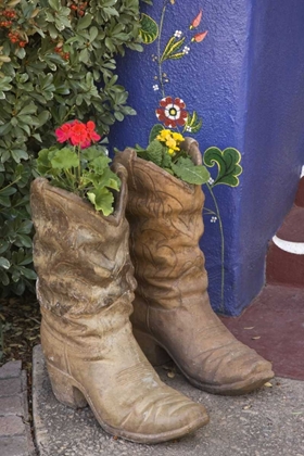 Picture of AZ, TUCSON COWBOY BOOTS USED AS PLANTERS