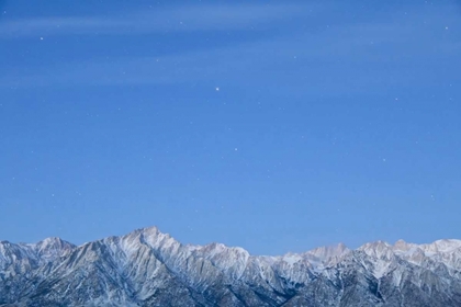 Picture of CA, LONE PINE STARS OVER SNOWY MOUNTAINS