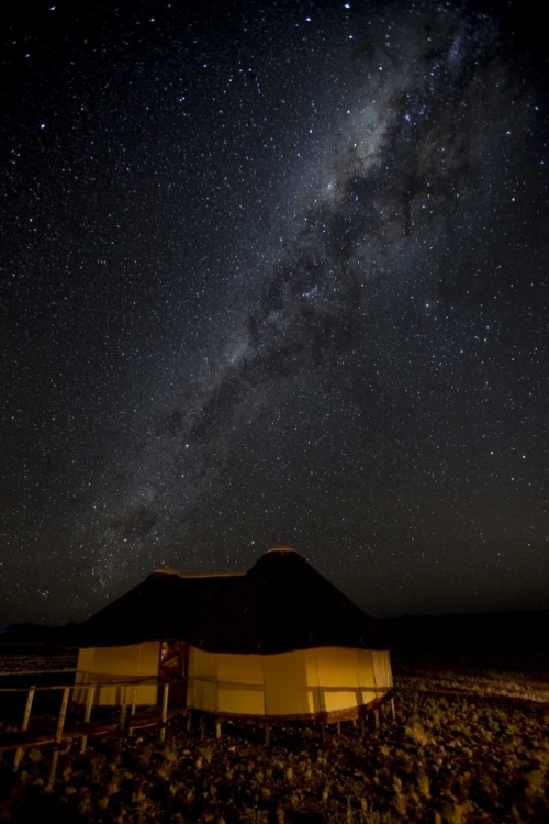 Picture of NAMIBIA, NAMIB-NAUKLUFT PARK HUT AND MILKY WAY