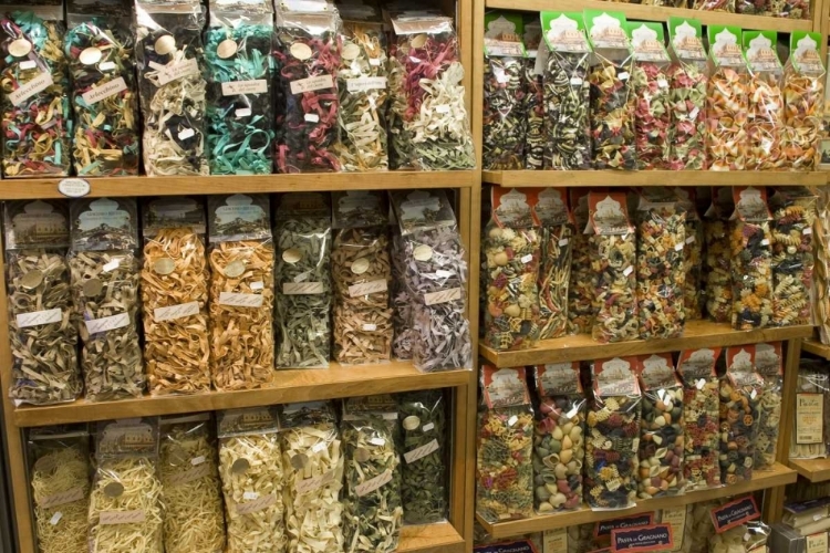 Picture of ITALY, VENICE STORE SHELVES FILLED WITH PASTAS