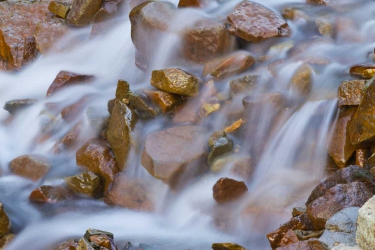 Picture of CO, OPHIR PASS WATERFALL CASCADES OVER ROCKS