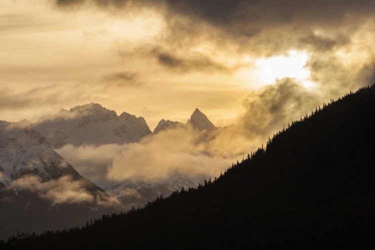 Picture of ALASKA, CHILKAT RIVER VALLEY MOUNTAIN SUNRISE