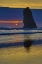 Picture of OREGON, CANNON BEACH SUNSET ON LONE SEASTACK