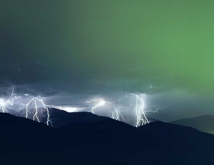 Picture of CALIFORNIA, SAN DIEGO, LIGHTNING OVER MT MIGUEL