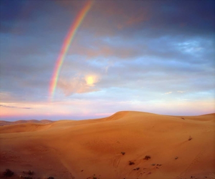 Picture of CA, A RAINBOW OVER GLAMIS SAND DUNES AT SUNRISE