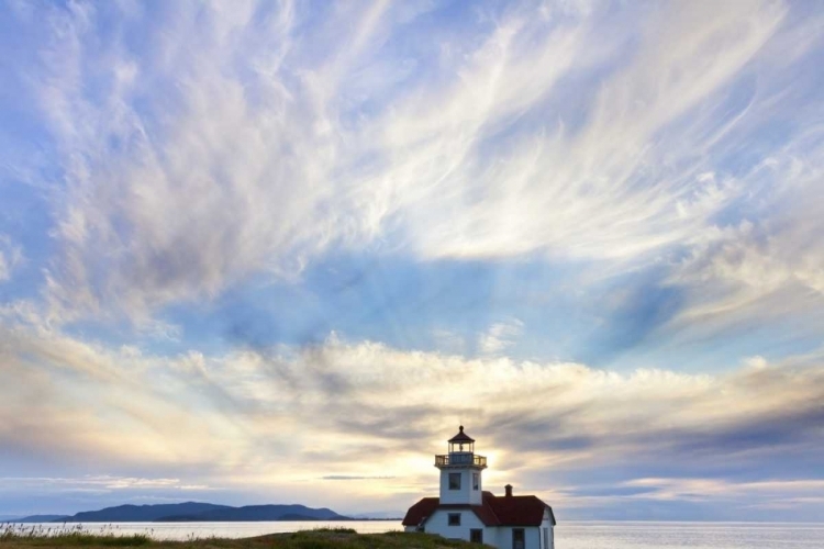 Picture of WASHINGTON SUNSET ON PATOS ISLAND LIGHTHOUSE