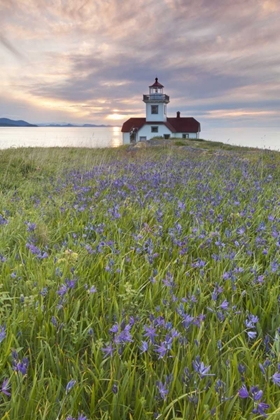 Picture of WASHINGTON SUNSET ON PATOS ISLAND LIGHTHOUSE