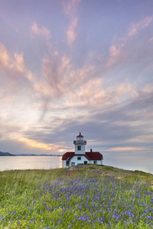 Picture of WASHINGTON SUNSET ON PATOS ISLAND LIGHTHOUSE