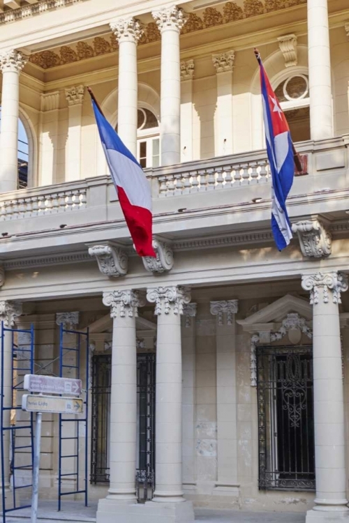 Picture of WEST INDIES, CUBA, HAVANA FRENCH AND CUBAN FLAGS