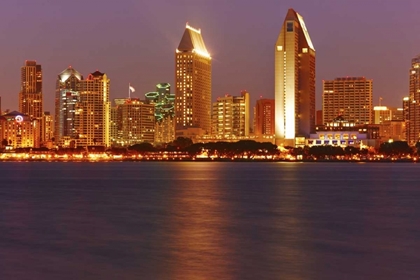 Picture of CA, SAN DIEGO DOWNTOWN SKYLINE FROM THE HARBOR