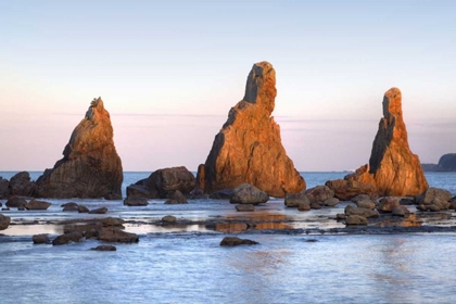 Picture of JAPAN, WAKAGAMA HASHIGUIIWA ROCKS AT SUNSET